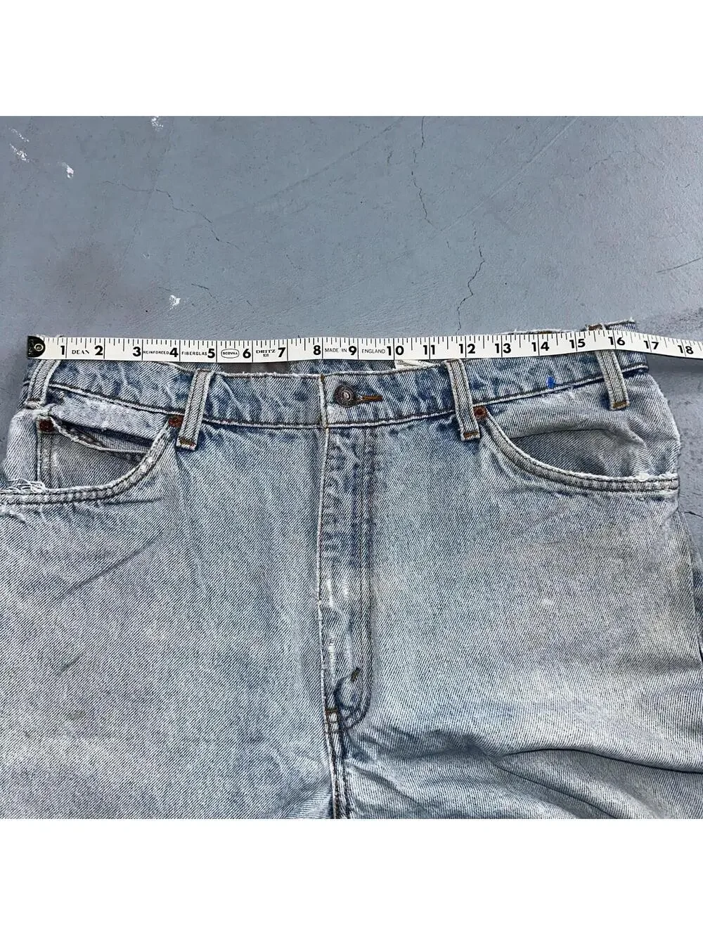 Levis 550 Vintage 90s USA Orange Tab Relaxed Blue Ligh Wash Jeans 36x32 Ac 33x30